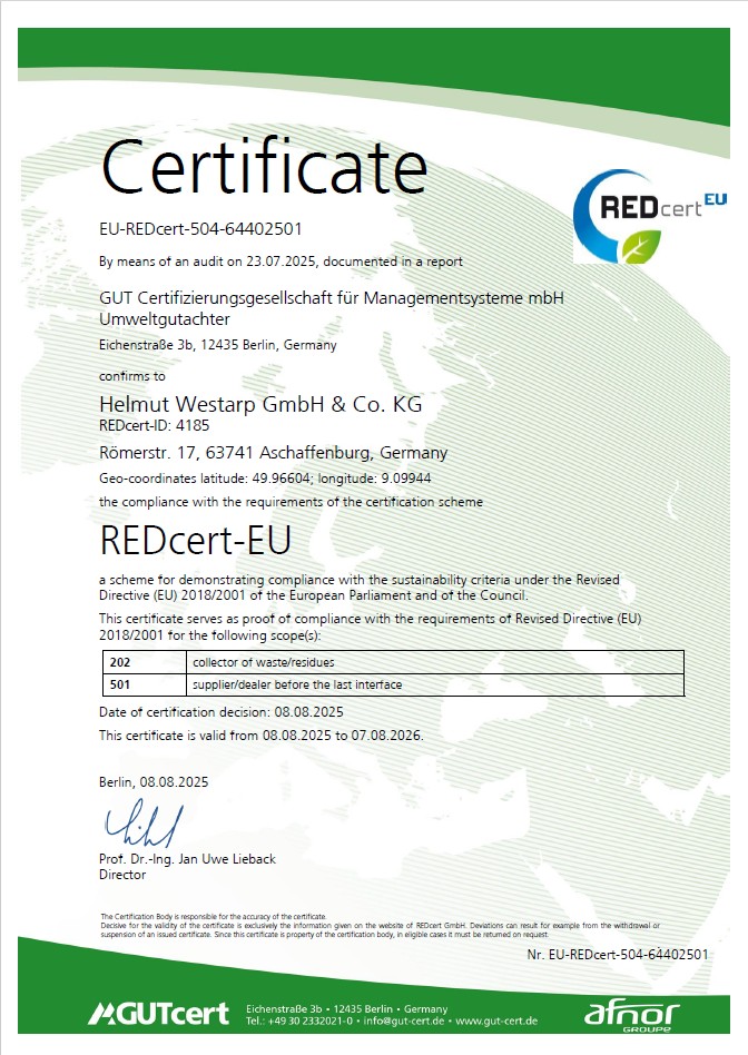 REDcert EU Zertifikat